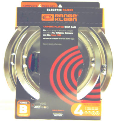 Range Kleen 11920-4X 4 Pack, Chrome B Drip Pan