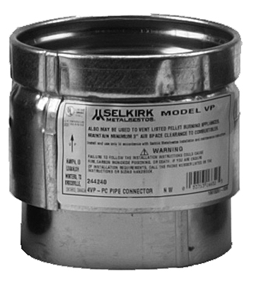 Selkirk 243241 3 in. Multi Fit Pellet Pipe Connector