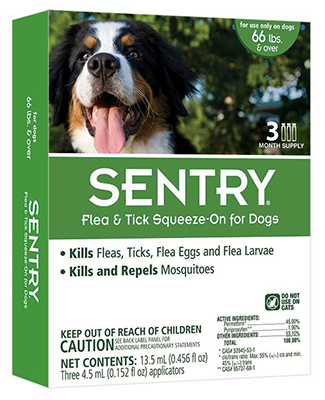 Picture of Sentry 02365 Flea & Tick Squeeze-On For Dogs Over - 66 lbs.