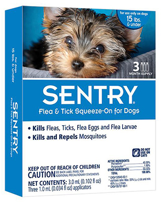 Picture of Sentry 02362 Flea & Tick Squeeze-On For Dogs Under 15 lbs.