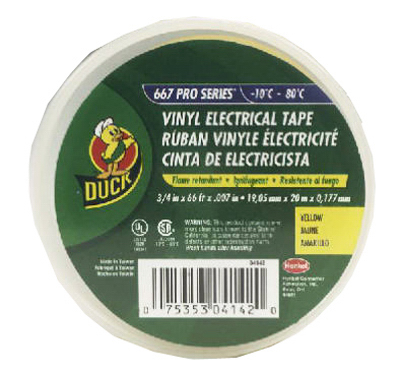 Picture of Duck 04142 0.75 in. x 66 ft. Yellow Vinyl Electrical Tape