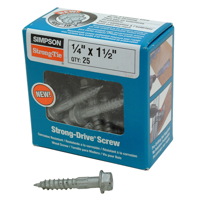 Simpson Strong Tie SDS25112-R25 1.5 in. Strong Drive SDS Structural Wood Screws- 25 Pack