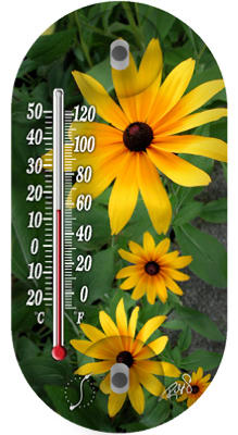 91565 4 in. Flower Thermometer