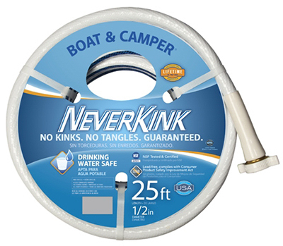 Picture of Apex 7612-25 0.5 in. x 25 ft. NeverKink Boat & Camper Hose- White With Blue Stripe