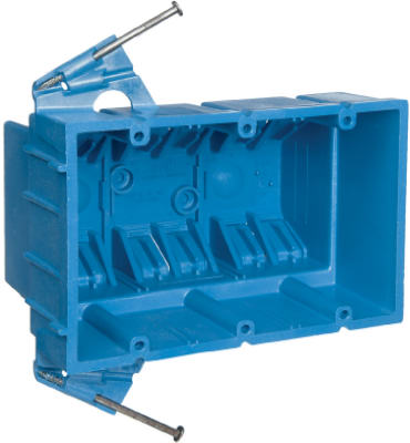 BH353A 3 Gang New Work Super Blue Hard Body Wiring Box