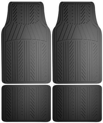 78911 Rubber Floor Mat- Black - 4 Piece