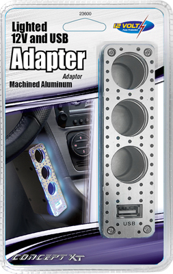 23600 Triple Socket With Lighted USB