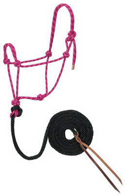 Picture of Weaver Leather 35-7800-R12 0.5 in. x 10 ft. Halter - Raspberry- Black & White
