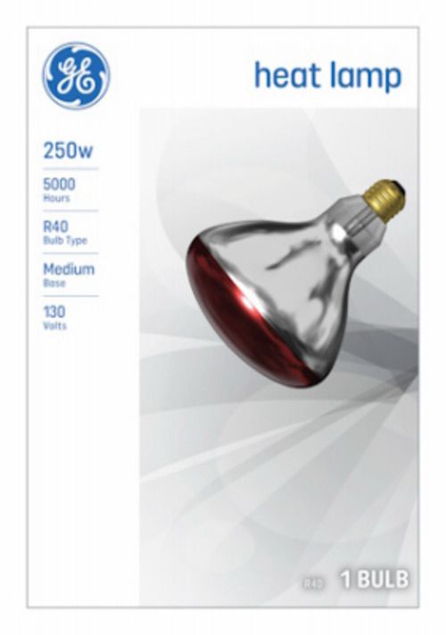 GE Lighting 37771 250W Red Infrared Heat Reflector Light Bulb - Pack Of 6