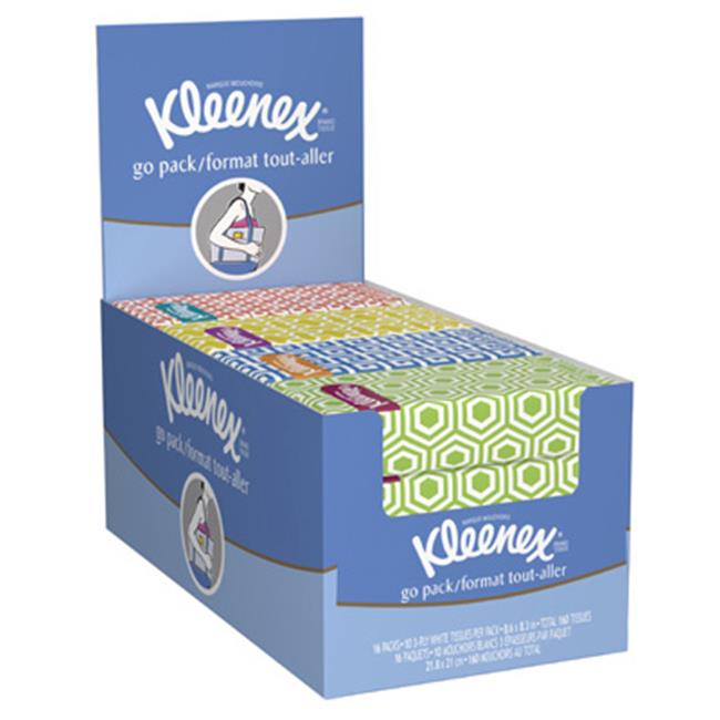 Kleenex 11975 Kleenex Go Pack White Facial Tissue- Pack Of 16