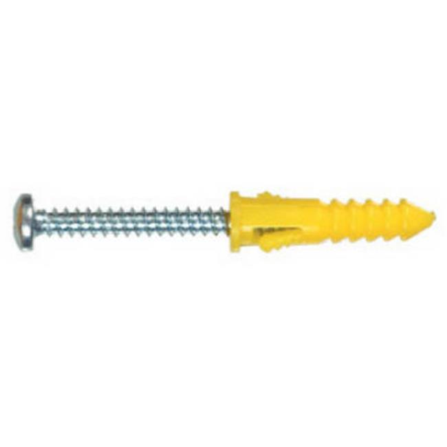 Hillman Fasteners 5107 4-6-8 x 1 in. Yellow Ribbed Plastic Anchor - 6 Pack- P...