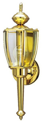 66924 1 Light Wall Lantern, Polished Brass