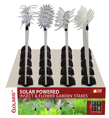Picture of Alpine QLP268ABB Four Seasons insect & Plastic Flower Garden Stake - Pack of 12