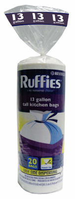 929602 13 Gallon- 20 Count Kitchen Trash Bag With WingTie- Pack of 12