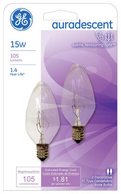 48394 15W Auradescent Torpedo Shaped Flame Light Bulb- Pack Of 6