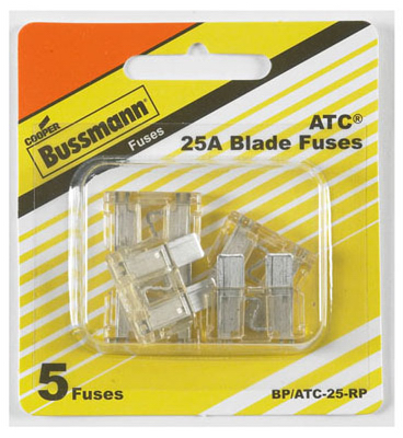 Picture of Cooper Bussmann BP-ATC-25-RP 32VDC Fast Acting Blade Auto Fuse - 5 Pack&#44; Pack Of 5