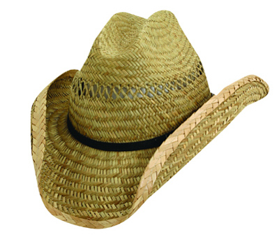 Picture of Dorfman Pacific TMMS58OS Mens Western Shape Summer Straw Hat Assortment - Pack Of 12