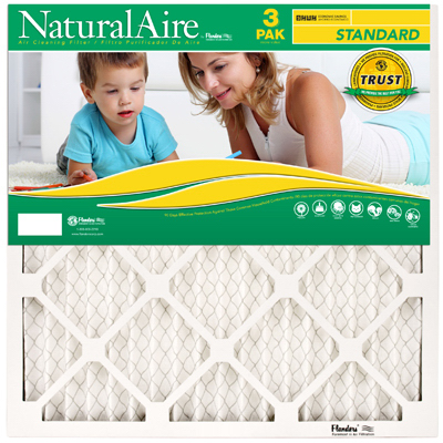 87357.011425 24.87 x 13.87 in. Natural Standard Pleated Air Filter - 3 Pack, Pack Of 4