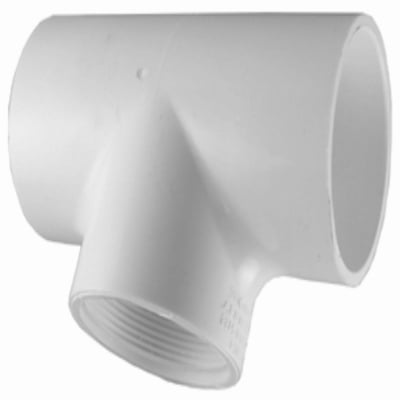 31455 0.5 in. White Slip x Slip x Thread Tee, 10PK