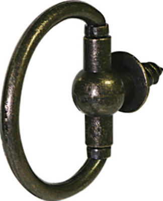 122214 2 Pack- Antique Brass Finish Round Decorative Screw Ring
