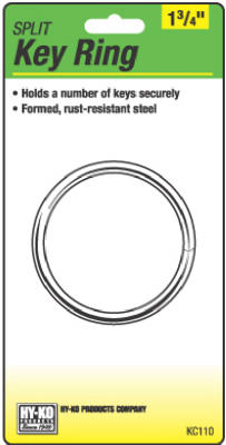 Hy-Ko Products KC110 1.75 in. Split Key Ring, Pack Of 5