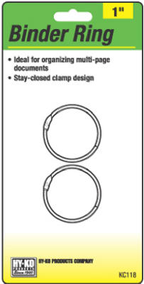 Hy-Ko Products KC118 2 Pack- 1 in. Binder Ring - Pack Of 5