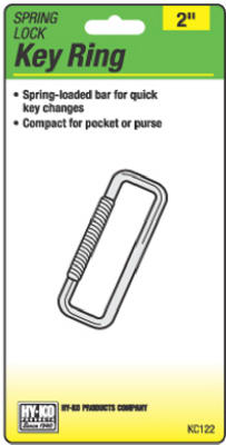 Hy-Ko Products KC122 Spring Lock Key Ring- Spring Loaded Bar - Pack Of 5
