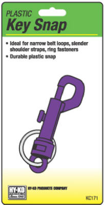 Hy-Ko Products KC171 Plastic Key Snap With Split Ring - Pack Of 5
