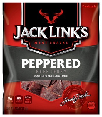 Picture of Jack Links 10000007614 0.18 lbs. Peppered Beef Jerky&#44; Pack Of 8