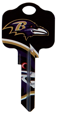 Picture of Kaba KCKW1-NFL-RAVENS 4 x 0.25 in. NFL Ravens Team Key Blank For Kwikset Locksets&#44; Pack Of 5