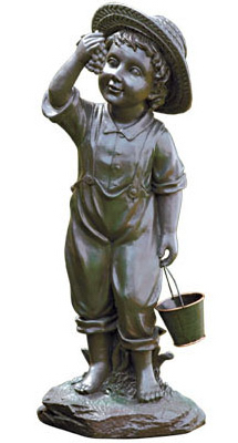 30509 Boy Statue With Antique Rusty Finish - Pack Of 2