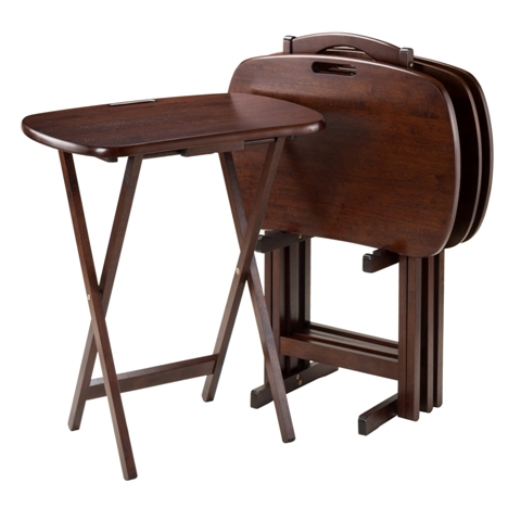 Lucca 5-Pc Set TV Tables with Handle
