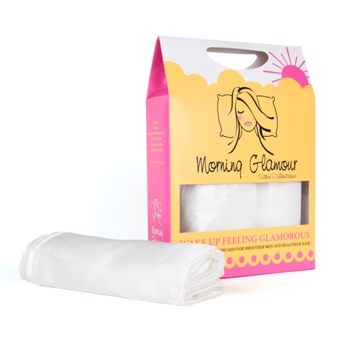 Signature Box 2 Pack Satin Pillowcases- Ivory