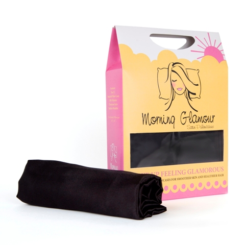 Signature Box 2 Pack Satin Pillowcases- Black