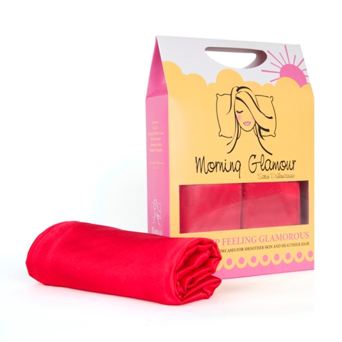 Signature Box 2 Pack Satin Pillowcases- Red