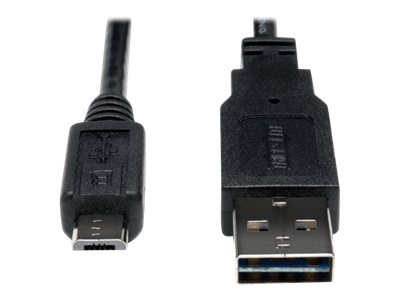 Tripp Lite 11642280 1 ft. USB 2.0 Reversible Charging Sync 28 & 24Awg USB Cable -Black