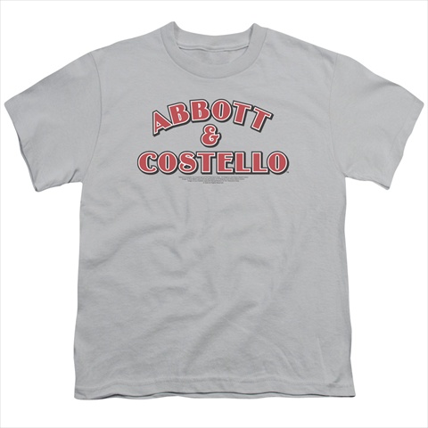 Abbott & Costello-Logo - Short Sleeve Youth 18-1 Tee- Silver - Extra Large