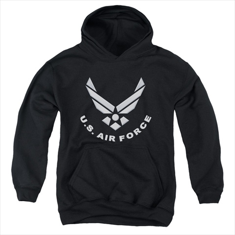 Picture of Air Force-Logo - Youth Pull-Over Hoodie- Black - Medium