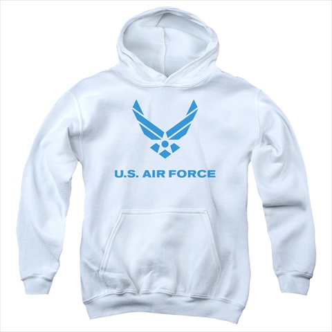 Picture of Air Force-Distressed Logo - Youth Pull-Over Hoodie- White - Extra Large
