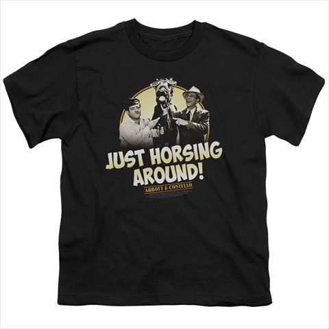 Picture of Abbott & Costello-Horsing Around - Short Sleeve Youth 18-1 Tee&#44; Black - Small
