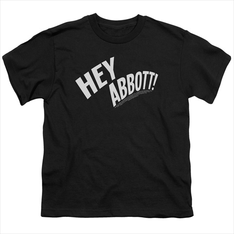 Picture of Abbott & Costello-Hey Abbott - Short Sleeve Youth 18-1 Tee&#44; Black - Extra Large