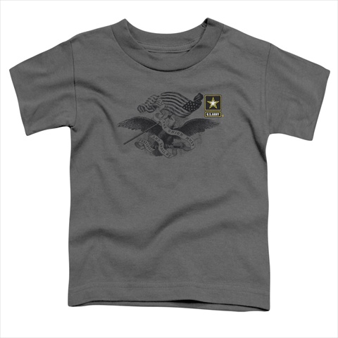 Picture of Army-Left Chest - Short Sleeve Toddler Tee- Charcoal - Small 2T