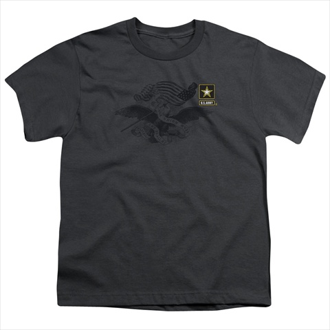 Army-Left Chest - Short Sleeve Youth 18-1 Tee- Charcoal - Extra Large