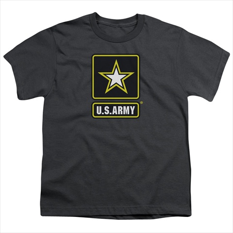 Army-Logo - Short Sleeve Youth 18-1 Tee- Charcoal - Small