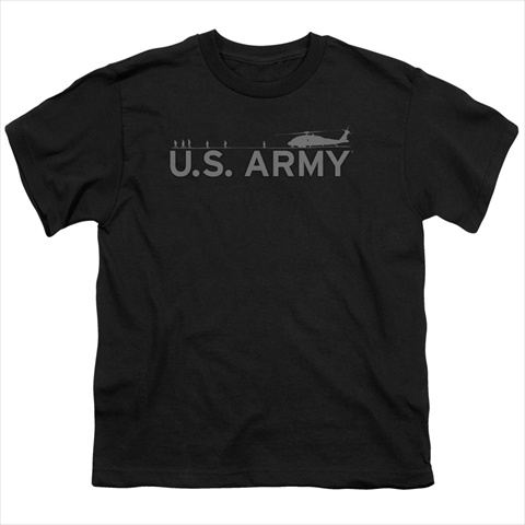Army-Helicopter - Short Sleeve Youth 18-1 Tee- Black - Small
