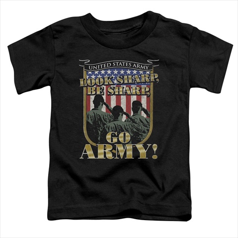 Picture of Army-Go Army - Short Sleeve Toddler Tee- Black - Small 2T