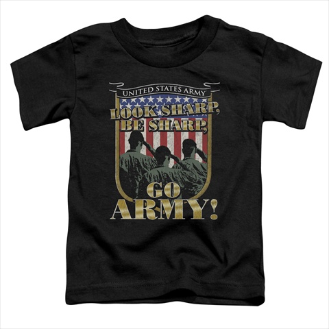 Picture of Army-Go Army - Short Sleeve Toddler Tee- Black - Medium 3T