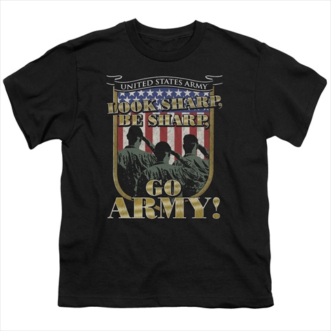 Army-Go Army - Short Sleeve Youth 18-1 Tee- Black - Small