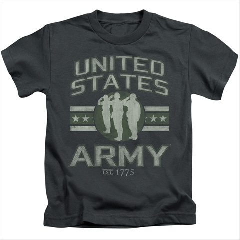 Army-United States Army - Short Sleeve Juvenile 18-1 Tee- Charcoal - Medium 5-6