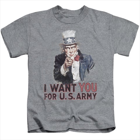 Army-I Want You - Short Sleeve Juvenile 18-1 Tee- Athletic Heather - Large 7